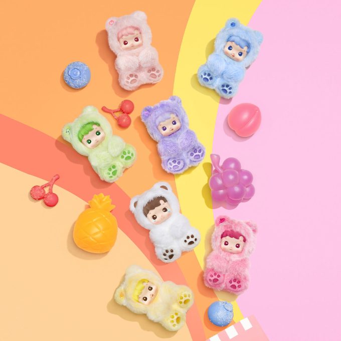 ハチププ グミベア ビニールぬいぐるみペンダント 密封ケース入り (ブラインドボックス6個入り)