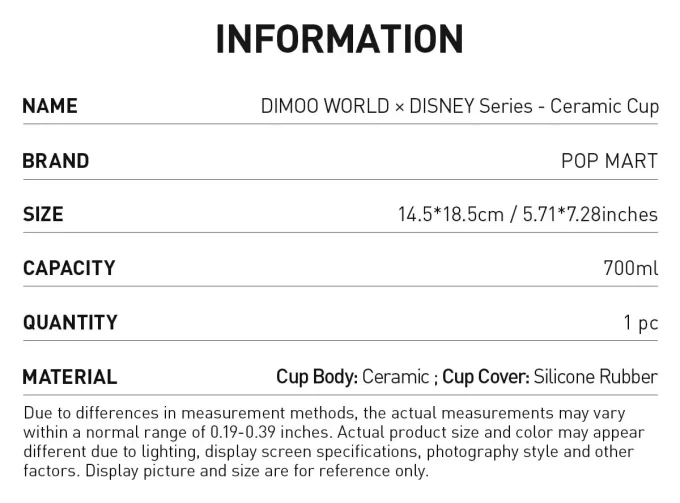 DIMOO WORLD × DISNEYシリーズ-セラミックカップ