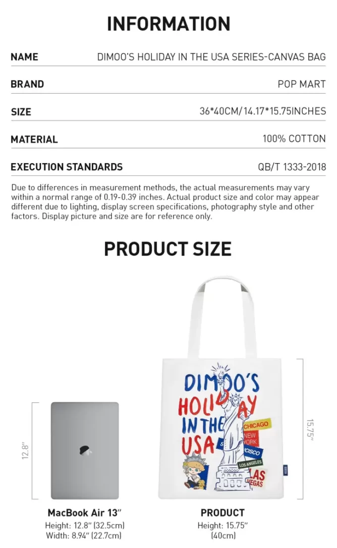 DIMOOのHOLIDAY IN THE USAシリーズ – キャンバスバッグ