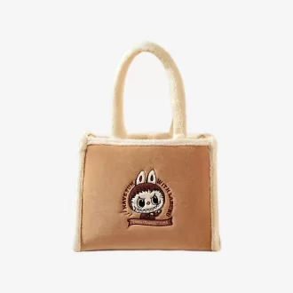 クラシックバッグシリーズ LABUBU プラッシュトートバッグ（ブラウン）