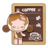ポップビーンコーヒーファクトリー冷蔵庫マグネット「スカルパンダコーヒーモーメント」