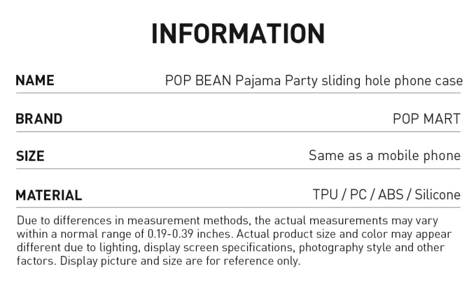 POP BEAN パジャマパーティー スライドホール スマホケース