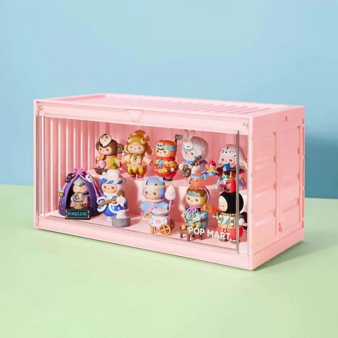 POP MART 光るディスプレイコンテナ（ホワイト＆イエロー＆ピンク）