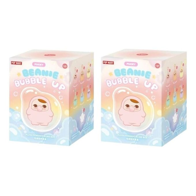 Pucky Beanie バブルアップ ぬいぐるみペンダント 密封ケース (ブラインドボックス 2 個)