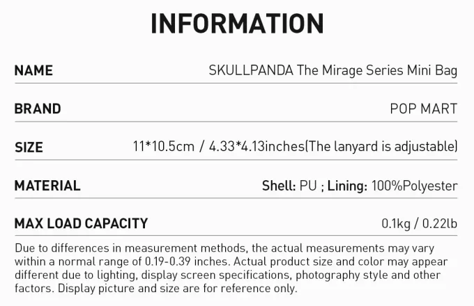 SKULLPANDA ミラージュシリーズ ミニバッグ